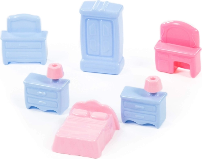 Muebles para casa de muñecas – set colorido de 6 piezas