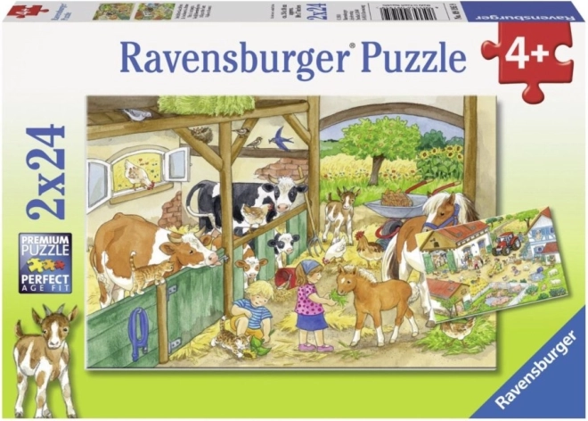 Puzzle día en la granja 2x24 piezas