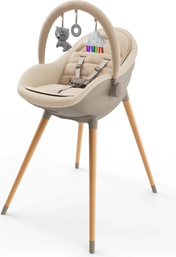 Kinderkraft silla de comedor y hamaca FINI UP 2en1 beige