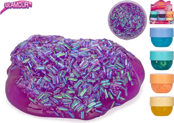 Slime cristalino Glamour en bote 160 ml (mix de 6 colores)