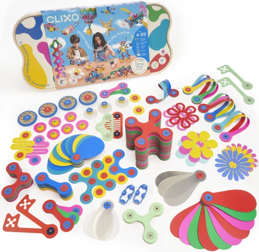 Clixo Family Party – juego de construcción magnético flexible de 150 piezas