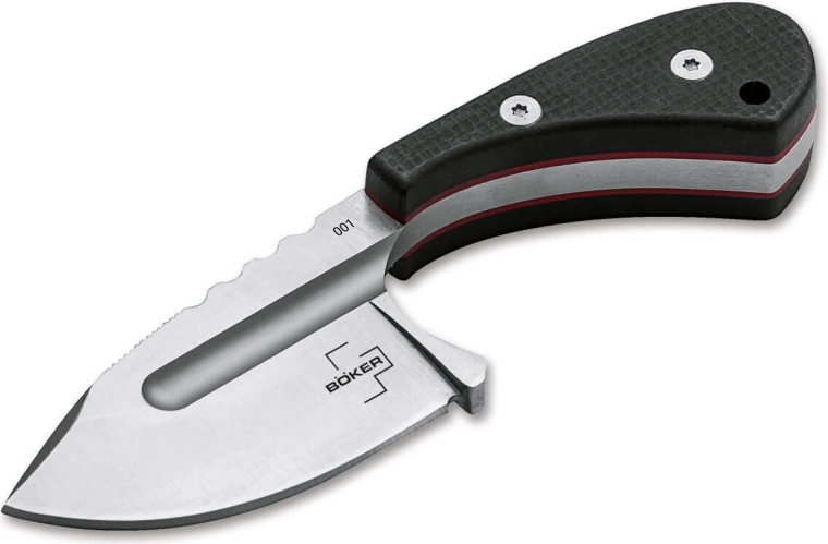 Böker Plus Sigyn – cuchillo de cuello con hoja de 5 cm, G10 y funda Kydex