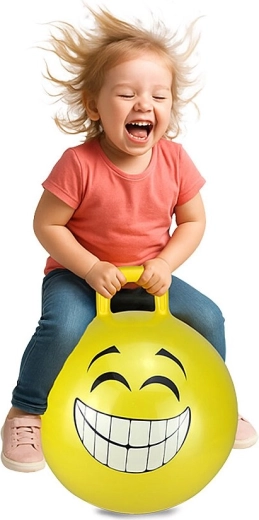 Pelota saltarina HoppyDoo Smile azul con bomba, 45 cm