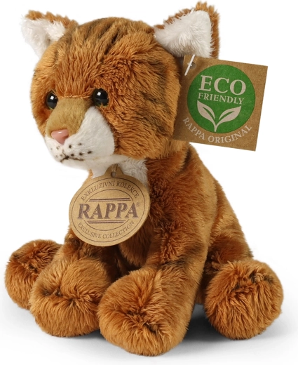 Gatita de peluche roja sentada de 14 cm eco friendly