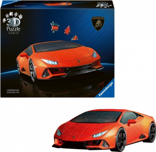Puzzle 3D coche Lamborghini Huracán EVO, 158 piezas
