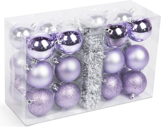 Set de adornos navideños para el árbol, morado, 26 unidades