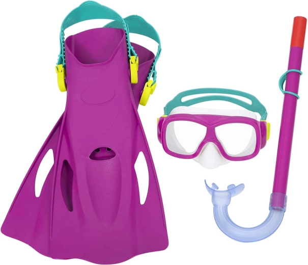 Set de snorkel BESTWAY – máscara, tubo y aletas (talla 37–41)