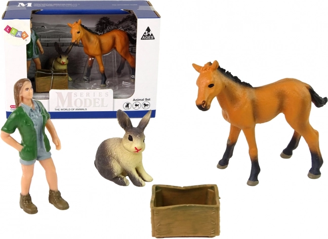 Set de figuritas – caballo claro y animales