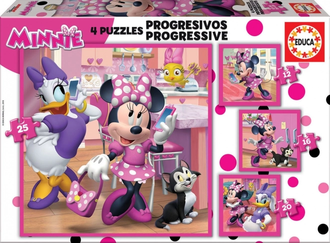 Puzzle Minnie y Daisy de Educa 4 en 1