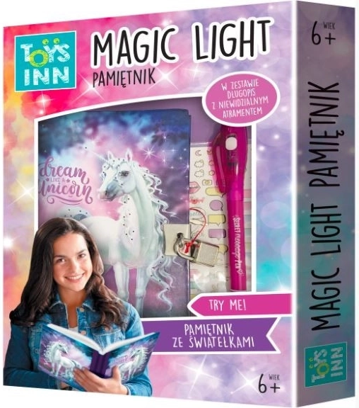 Diario mágico Unicorn con LED luminosos y candado