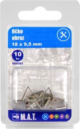 Ojete para cuadros 18 × 9,5 mm, galvanizado (10 uds)