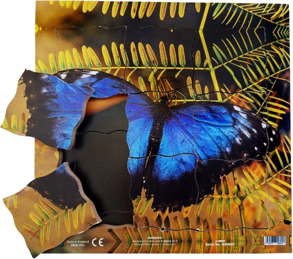 Mariposa y su ciclo de vida - Puzzle de madera por capas de 19 piezas