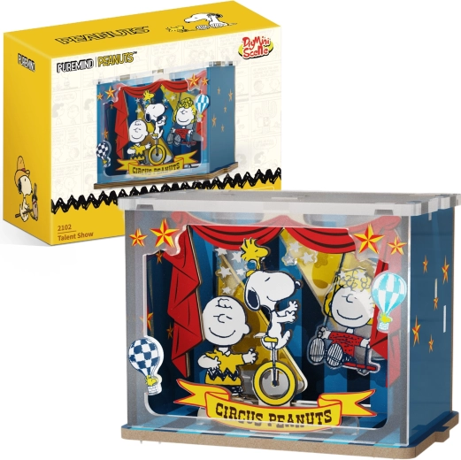 Puzzle 3D de madera Puremind Snoopy PEANUTS – escena circense Talent Show