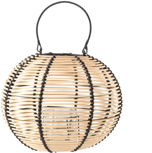 Farol de madera 35 × 27 cm en color negro natural