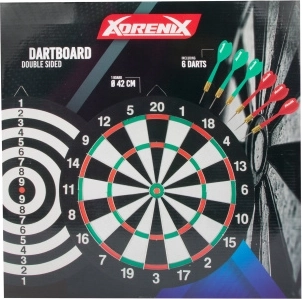 Diana de dardos de madera de doble cara con 6 dardos