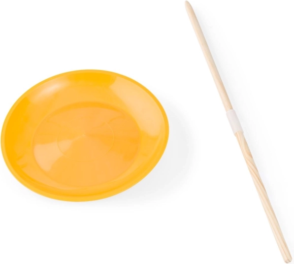 Plato de circo giratorio con vara de madera