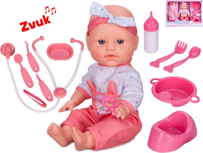 Muñeca bebé interactiva de 30 cm con cuerpo duro, hace pipí y con sonidos