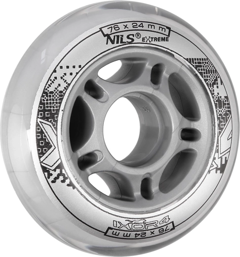 Ruedas para patines NILS Extreme PU 76 × 24 transparentes (4 uds)