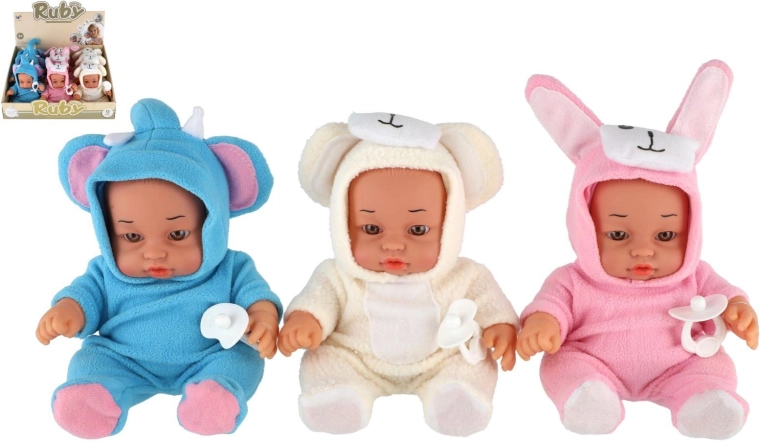 Muñeco bebé Ruby con mono de felpa con sonido 25 cm (3 variantes)