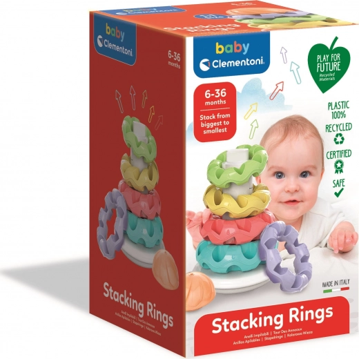 Clementoni Baby aros apilables de colores Play for Future