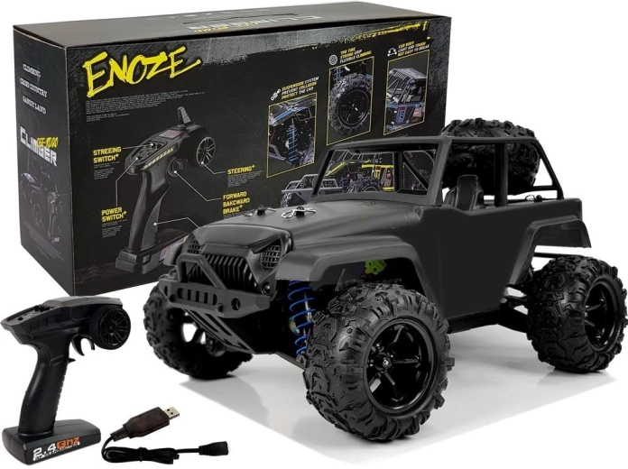 Coche RC todoterreno ENOZE 1:18 negro (hasta 40 km/h)