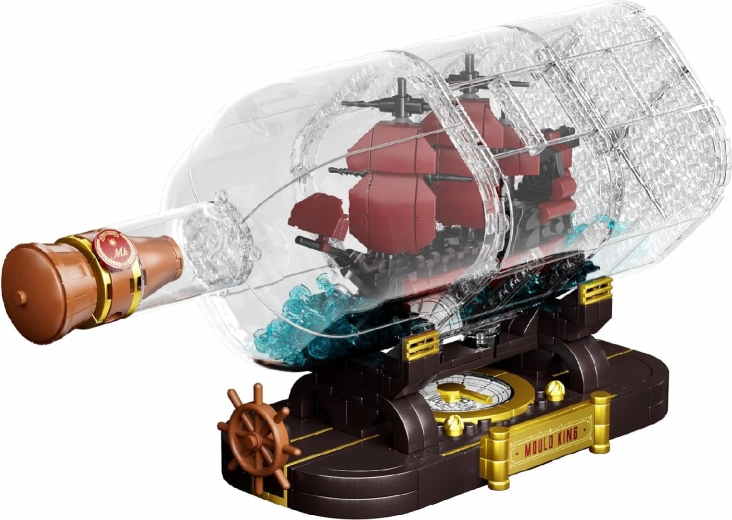 Set de construcción Mould King: barco pirata en una botella, 885 piezas