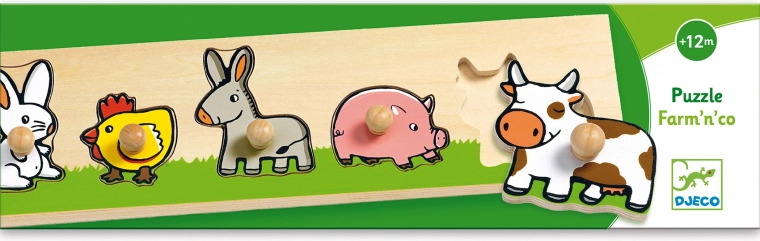 Djeco Puzzle de encaje con pomos de animales domésticos