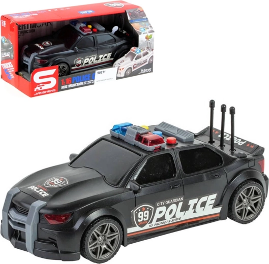 Coche policial deportivo de inercia con luz y sonido - 1 unidad