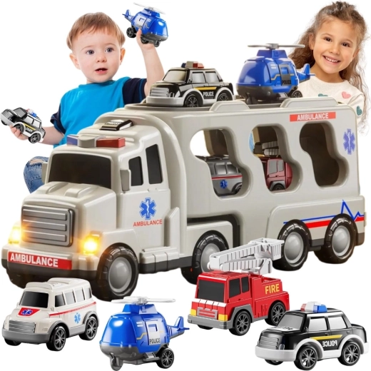 Transportador de rescate Woopie con luces y sonidos, 5 piezas
