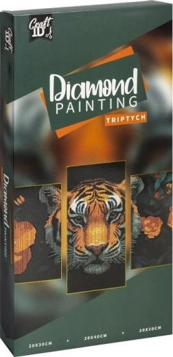 Pintura de diamantes en marco – tigre tríptico 40 × 20 cm + 30 × 20 cm