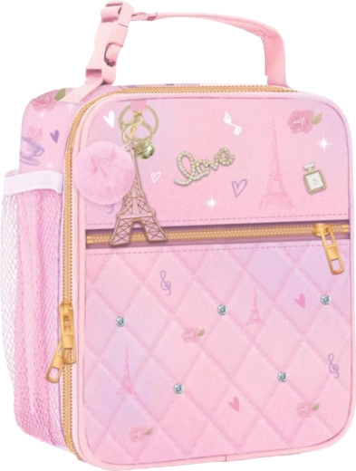 Bolsa térmica infantil para el almuerzo con llavero Romance parisino