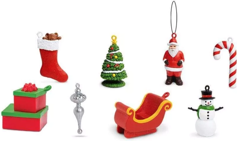 8 mini figuritas navideñas en un solo paquete