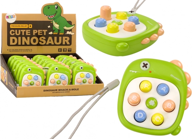 Juego interactivo con letras - Dinosaurio verde