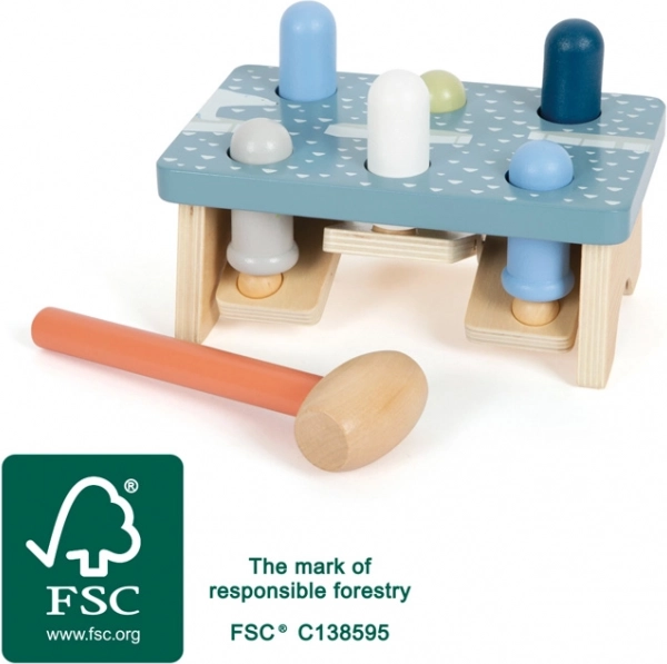 Martillo de clavijas de madera Arctic de small foot