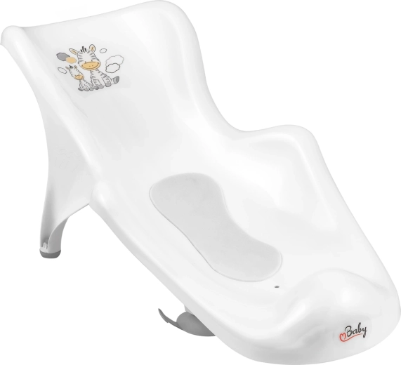 Hamaca infantil Maltex para bañera con base antideslizante Zebra, blanca
