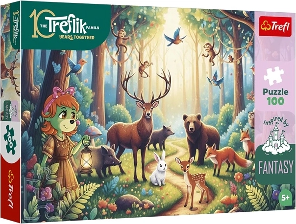 Rompecabezas Inspired By Fantasy: mundo mágico del bosque de animales 100 piezas