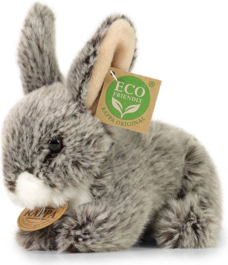 Conejo de peluche gris oscuro tumbado Eco-Friendly 17 cm