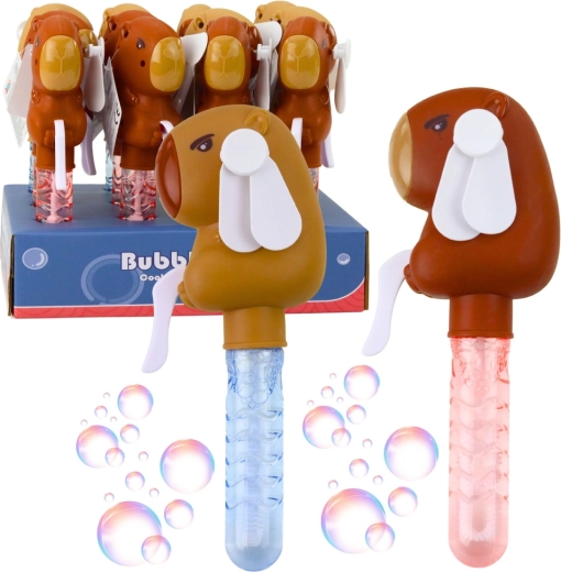 Pompero de capibara 2 en 1 con ventilador y triple aro, 19 cm