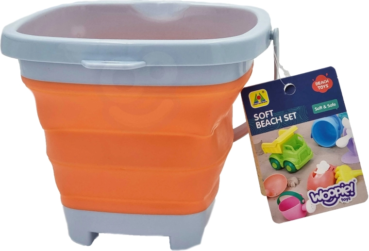 Woopie cubo plegable de silicona cuadrado naranja 5 l