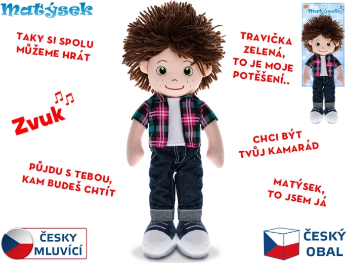 Muñeco de peluche parlante Matýsek 37 cm