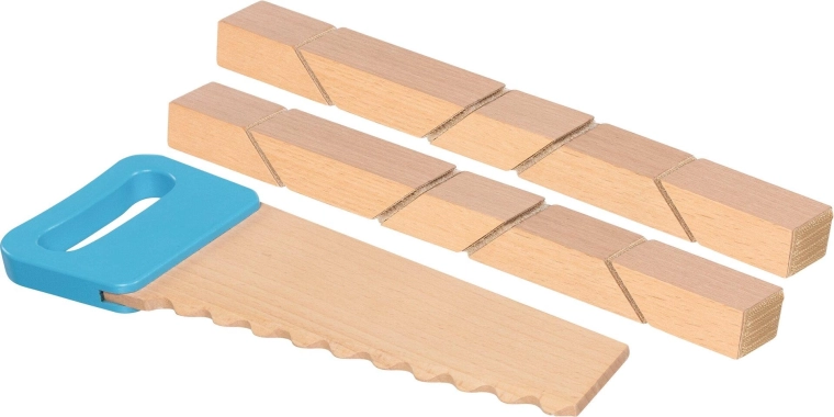 Bloques de construcción de madera con Velcro y sierra