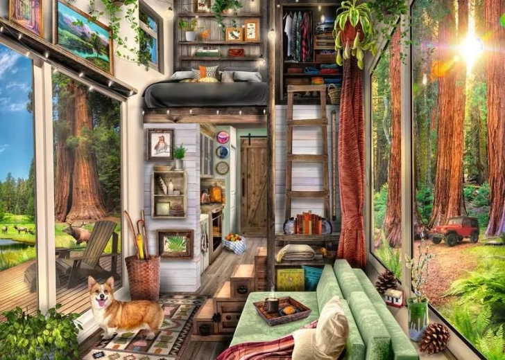Puzzle Ravensburger Cabaña en el bosque 1000 piezas