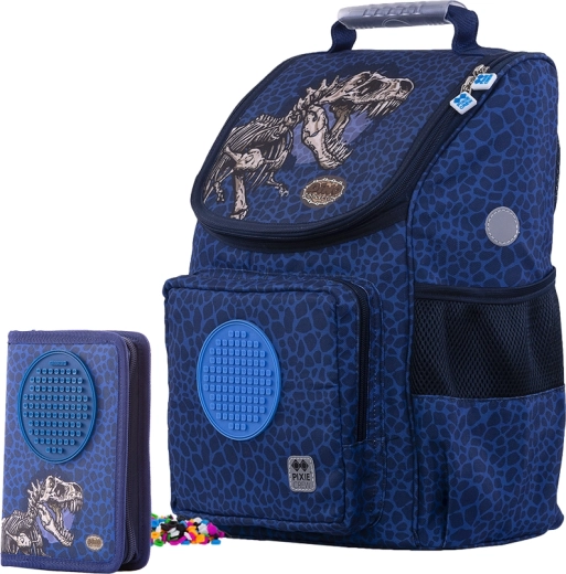 Pixie Crew set escolar de mochila tipo cartera y estuche Dino 2 en 1