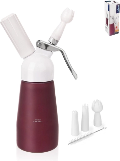 Botella para preparar nata montada Dela 0,4 l, de aluminio