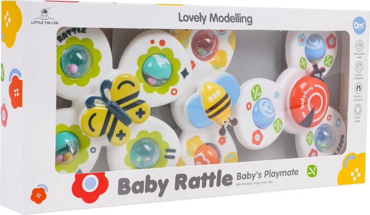 Set de spinners con ventosa: mariquita, mariposa y abeja - 3 unidades