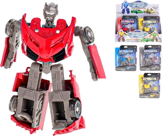 Auto robot 8,5 cm – modelo metálico transformable con rueda libre