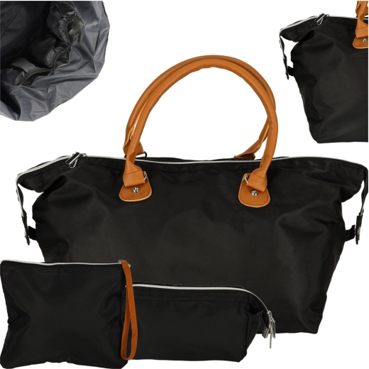 Bolsa de viaje multifuncional para cochecito para mamás – set – negra