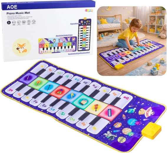 Alfombra musical interactiva de baile – pianito Cosmos 120 × 48 cm