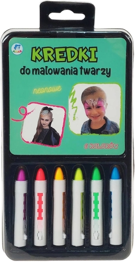 Lápices neón para pintar la cara para niños, set de 6 colores