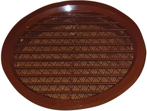 Rejilla de ventilación con mosquitera, diámetro 150 mm, marrón